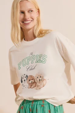 T-shirt avec motifs chiens en coton