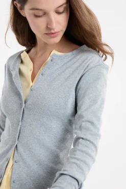 T-shirt boutonné à manches longues en coton