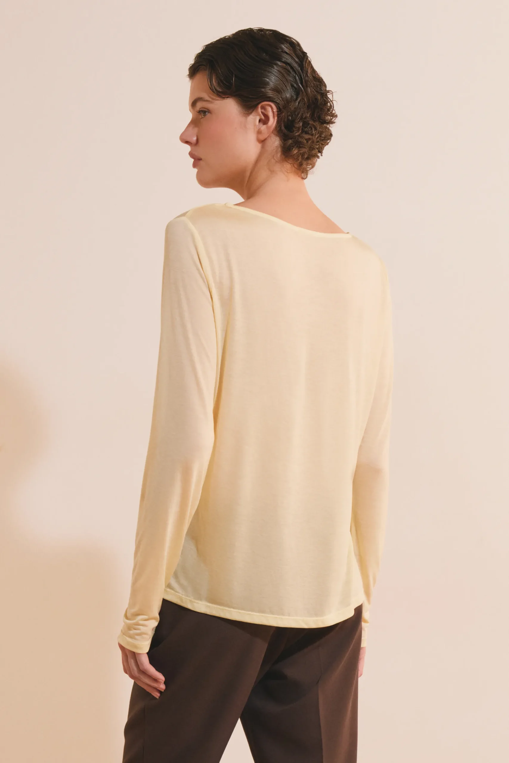 T-shirt col bateau manches longues