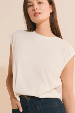 T-shirt col rond avec coton