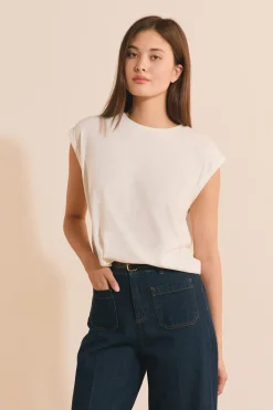 T-shirt col rond avec coton