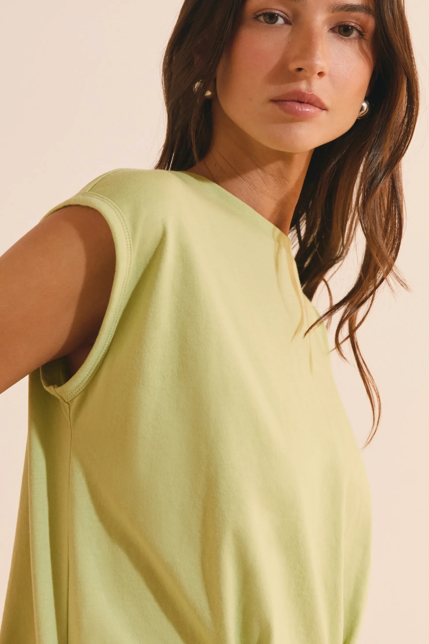 T-shirt col rond avec coton