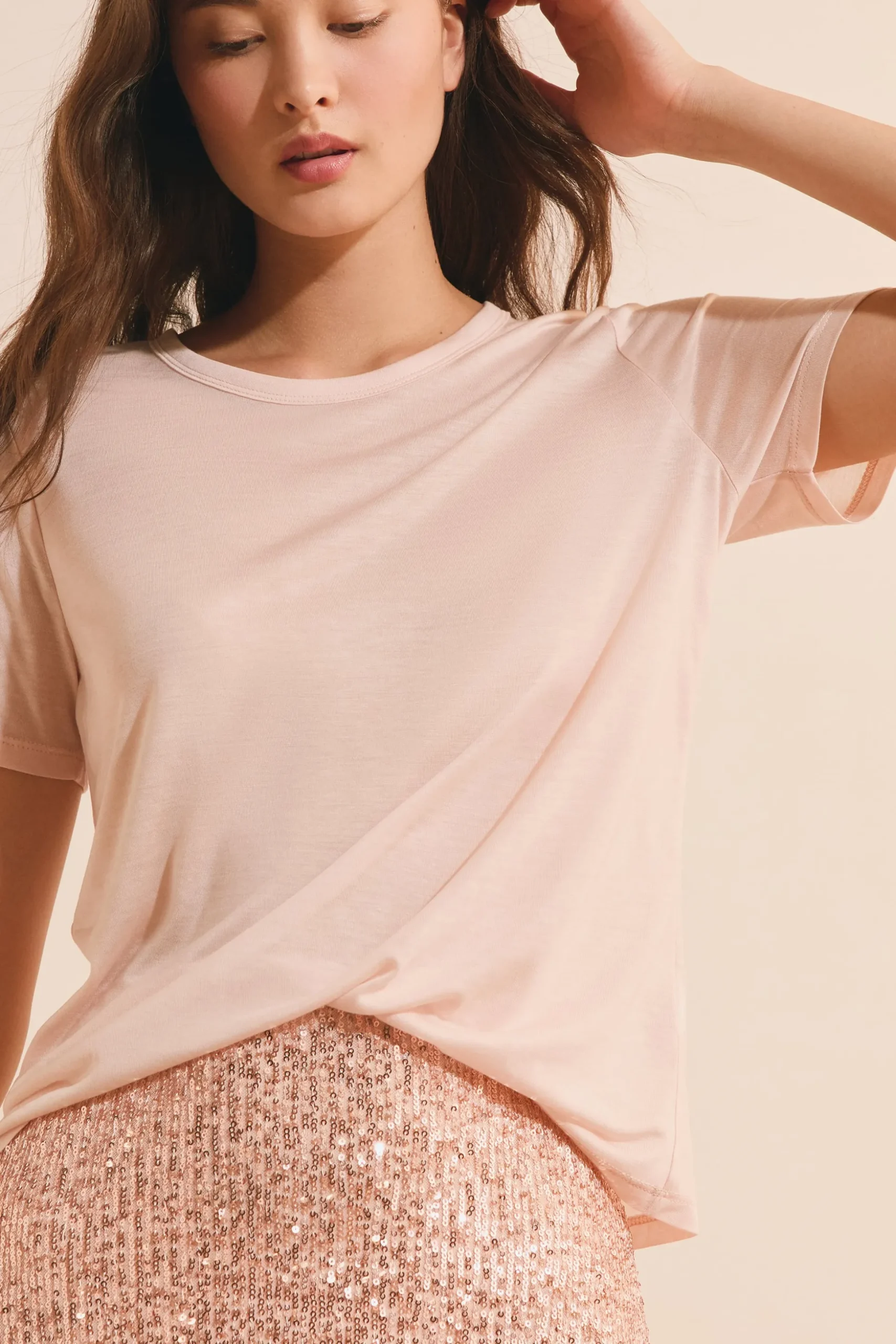 T-shirt col rond manches courtes