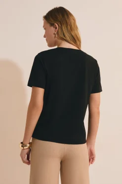 T-shirt col V en coton