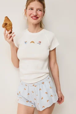 T-shirt de pyjama en coton avec motifs