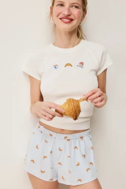 T-shirt de pyjama en coton avec motifs