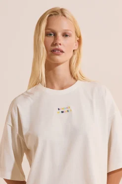 T-shirt de pyjama en coton avec écriture