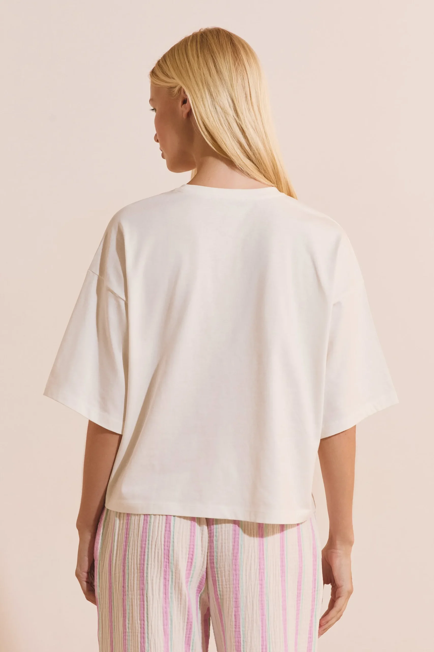 T-shirt de pyjama en coton avec écriture