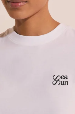 T-shirt de pyjama en coton à inscription "sea sun
