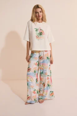 T-shirt de pyjama à imprimé en coton