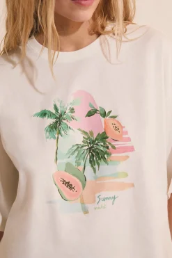 T-shirt de pyjama à imprimé en coton