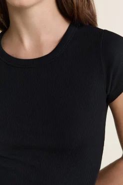T-shirt de pyjama manches courtes avec coton côtelé
