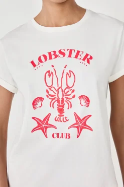 T-shirt de pyjama manches courtes en coton imprimé homard