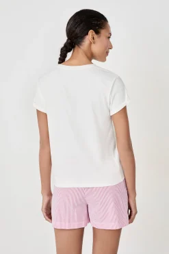 T-shirt de pyjama manches courtes en coton imprimé homard