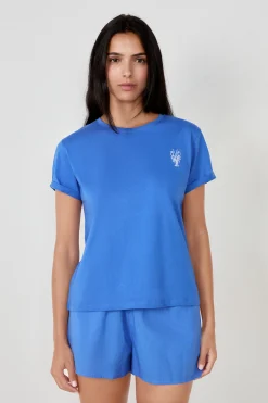 T-shirt de pyjama manches courtes en coton imprimé homard