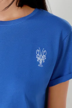 T-shirt de pyjama manches courtes en coton imprimé homard