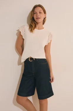 T-shirt en coton avec détails brodés