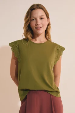 T-shirt en coton avec détails brodés