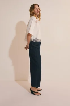 T-shirt en coton avec détails dentelle