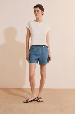 T-shirt en coton avec fleurs
