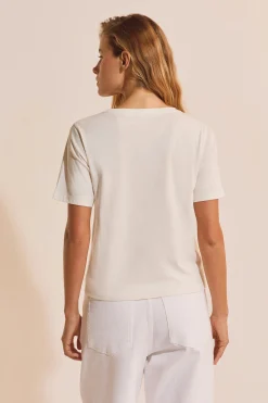 T-shirt en coton avec motif fleur