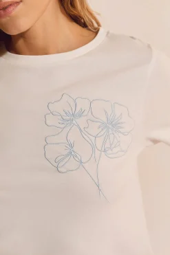 T-shirt en coton avec motif fleur