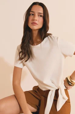 T-shirt en coton avec noeud