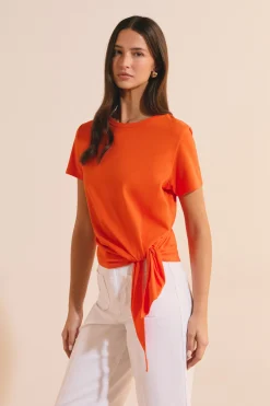 T-shirt en coton avec noeud