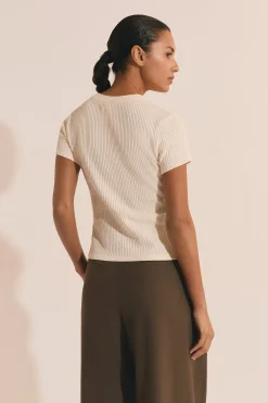 T-shirt en coton côtelé