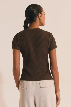 T-shirt en coton côtelé