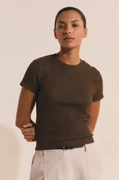 T-shirt en coton côtelé