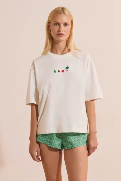 T-shirt en coton à motifs