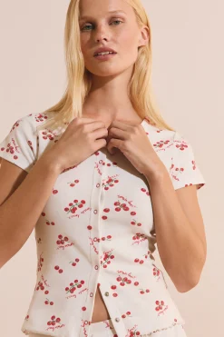 T-shirt en coton à motifs tomates