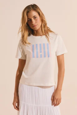 T-shirt manches courtes avec inscription "la vie est belle