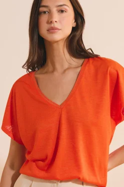 T-shirt manches courtes col V