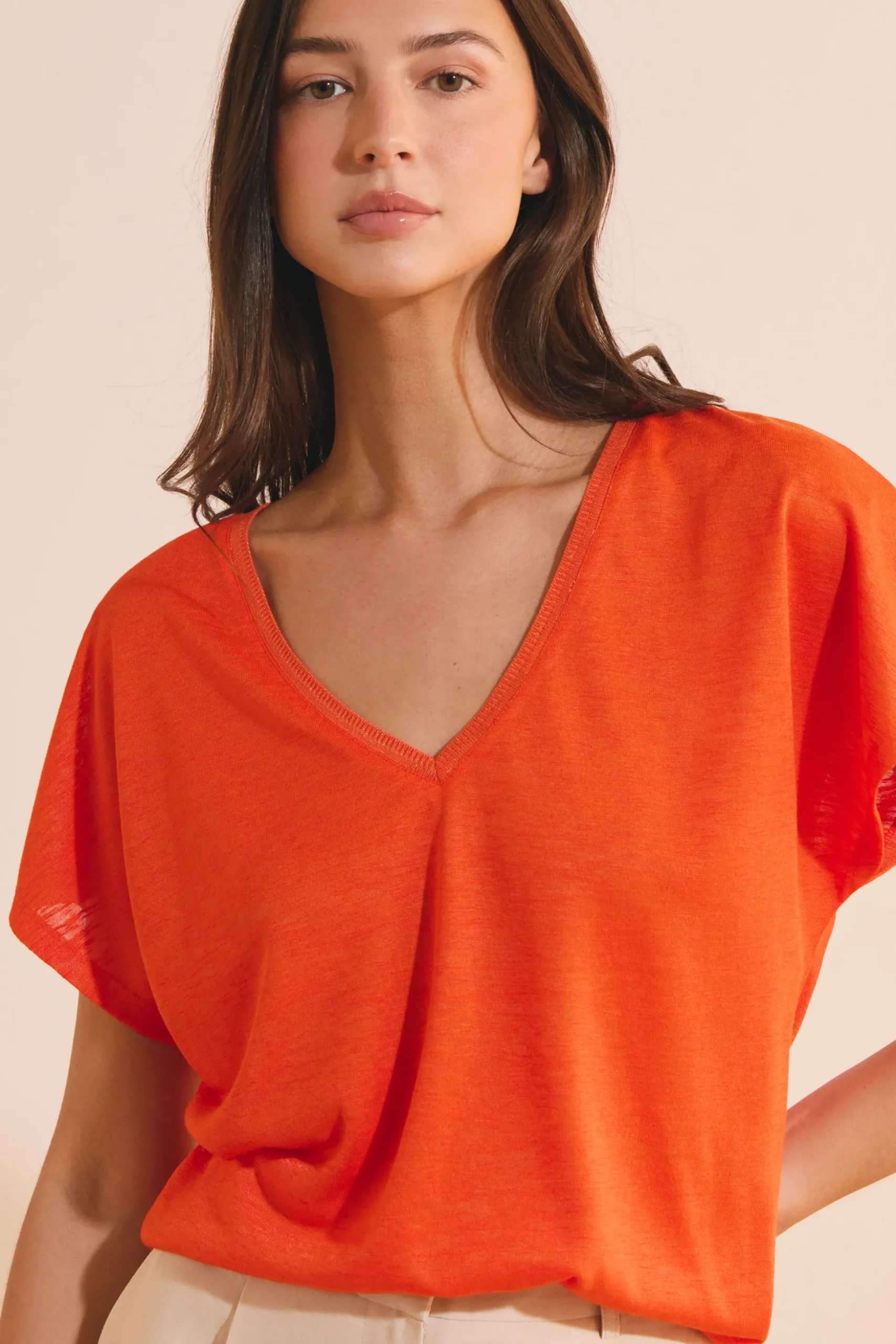 T-shirt manches courtes col V