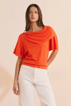T-shirt manches courtes drapé