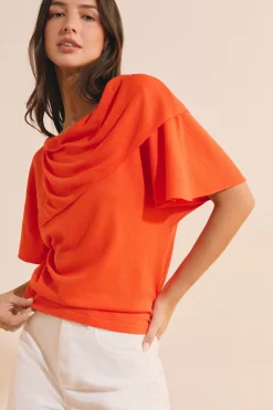 T-shirt manches courtes drapé
