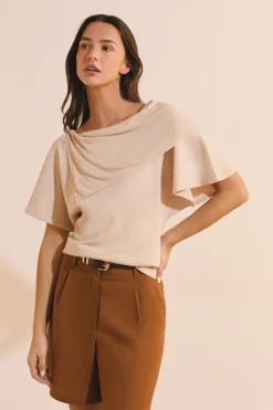 T-shirt manches courtes drapé