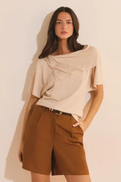 T-shirt manches courtes drapé