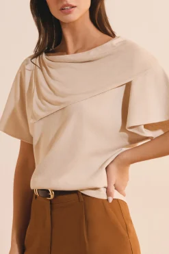 T-shirt manches courtes drapé