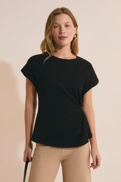 T-shirt manches courtes drappé