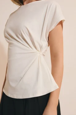 T-shirt manches courtes drappé