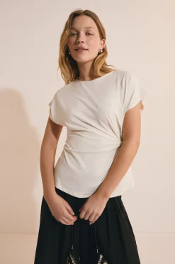 T-shirt manches courtes drappé