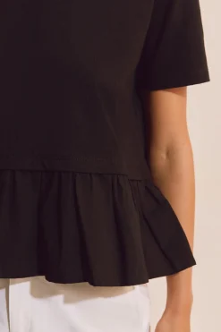 T-shirt manches courtes effet peplum