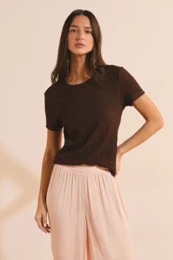 T-shirt manches courtes gaufré
