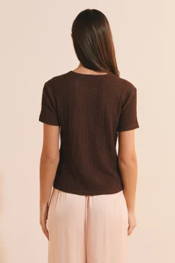 T-shirt manches courtes gaufré