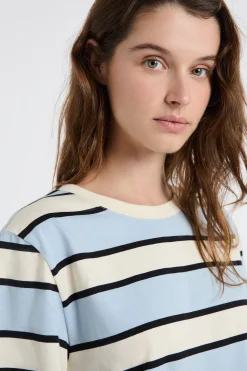 T-shirt manches courtes rayé en coton