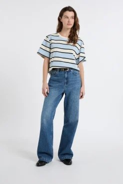 T-shirt manches courtes rayé en coton