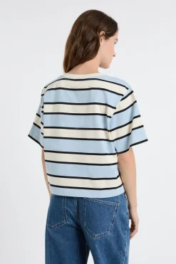 T-shirt manches courtes rayé en coton